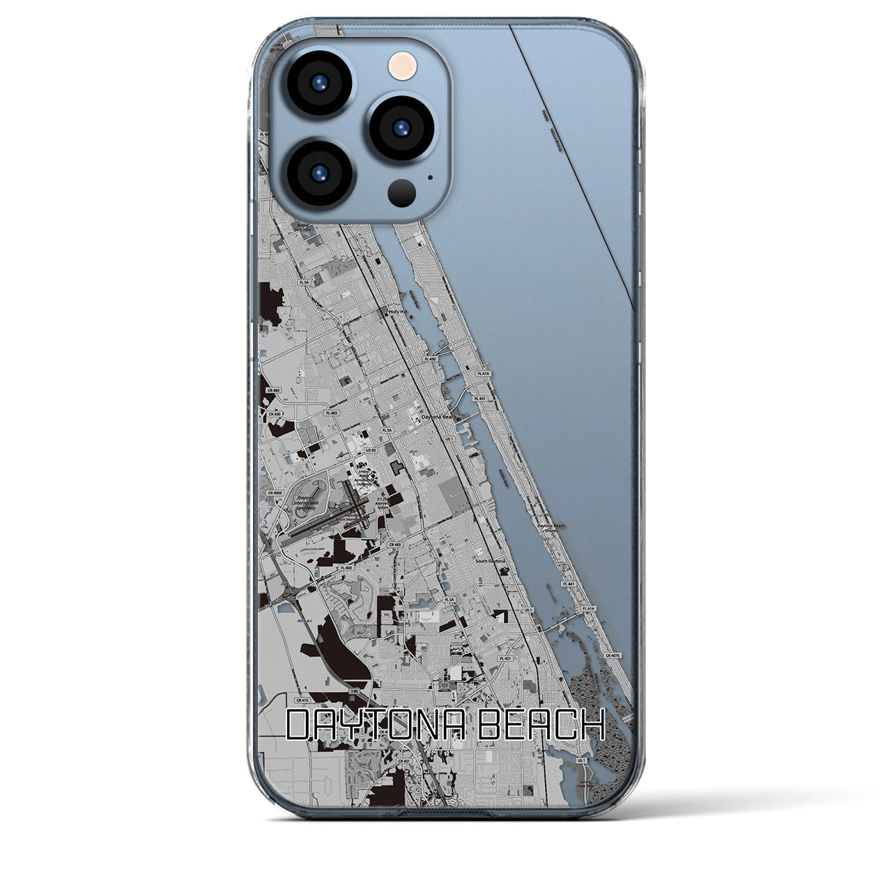 【デイトナビーチ(アメリカ)】地図柄iPhoneケース(クリアタイプ)