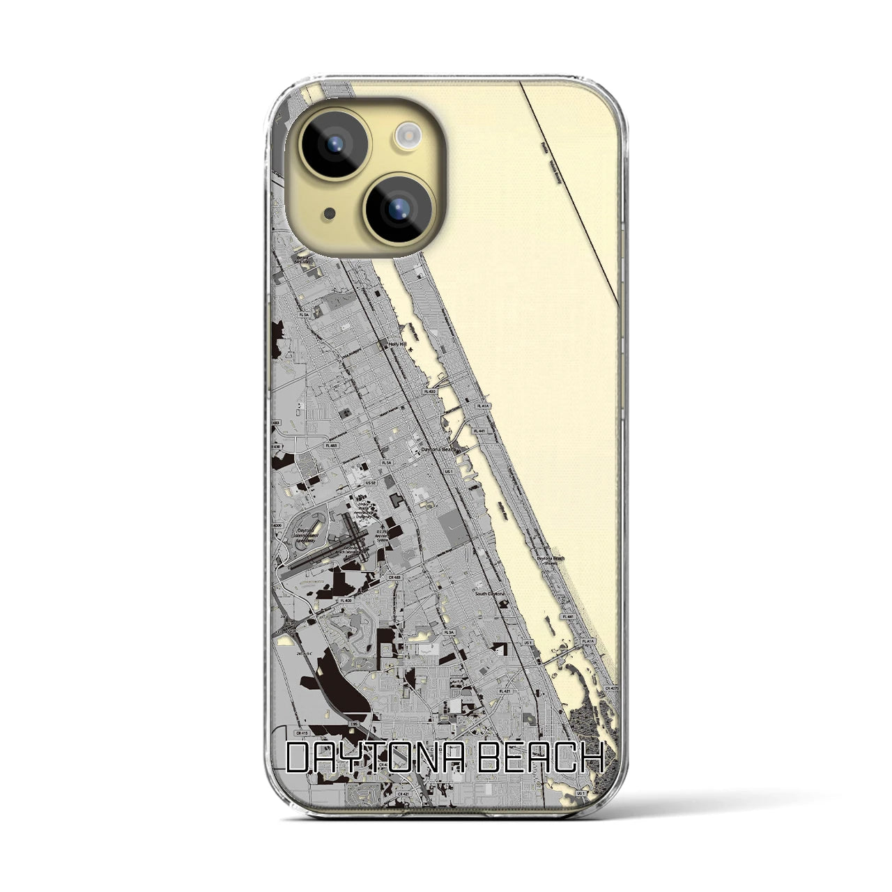 【デイトナビーチ(アメリカ)】地図柄iPhoneケース(クリアタイプ)
