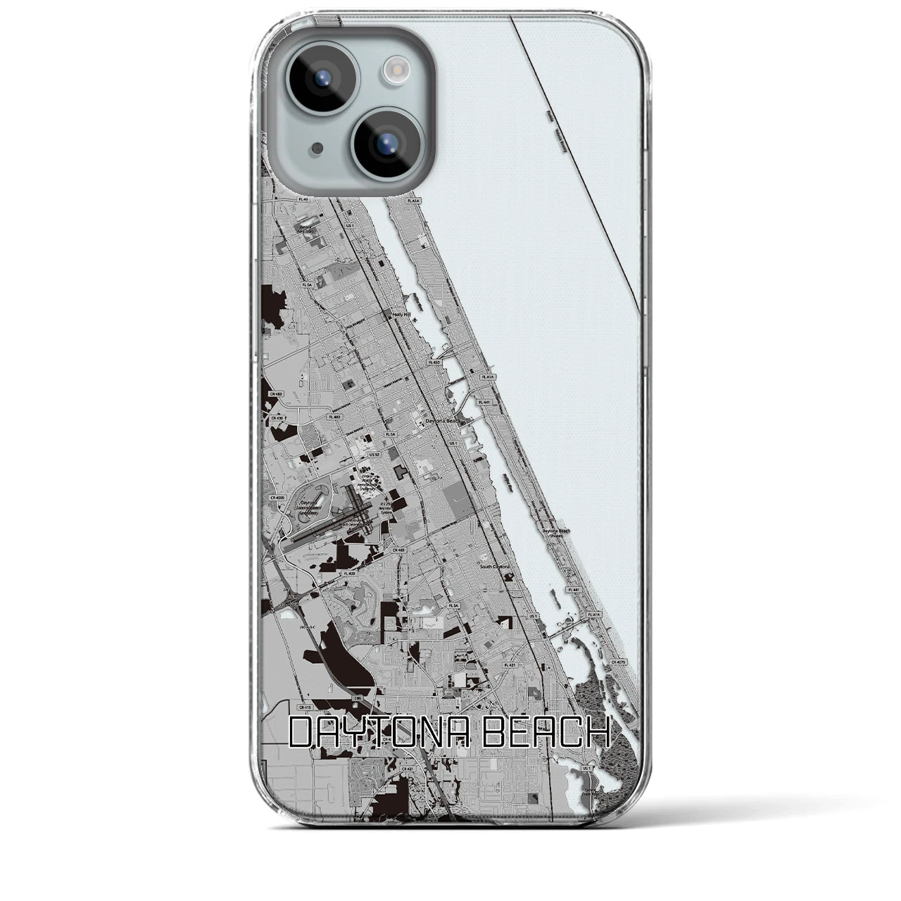 【デイトナビーチ(アメリカ)】地図柄iPhoneケース(クリアタイプ)