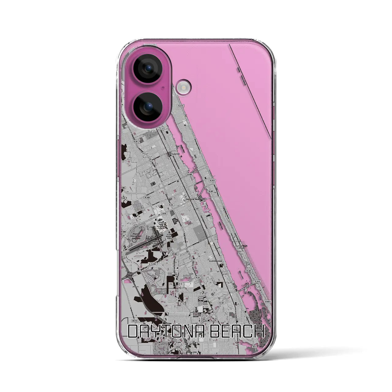 【デイトナビーチ(アメリカ)】地図柄iPhoneケース(クリアタイプ)