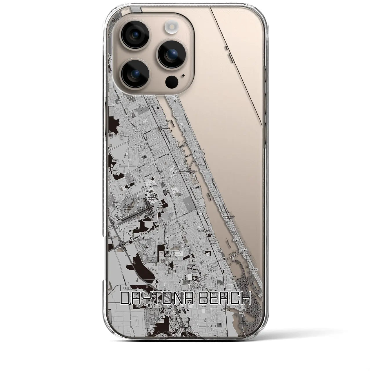 【デイトナビーチ(アメリカ)】地図柄iPhoneケース(クリアタイプ)