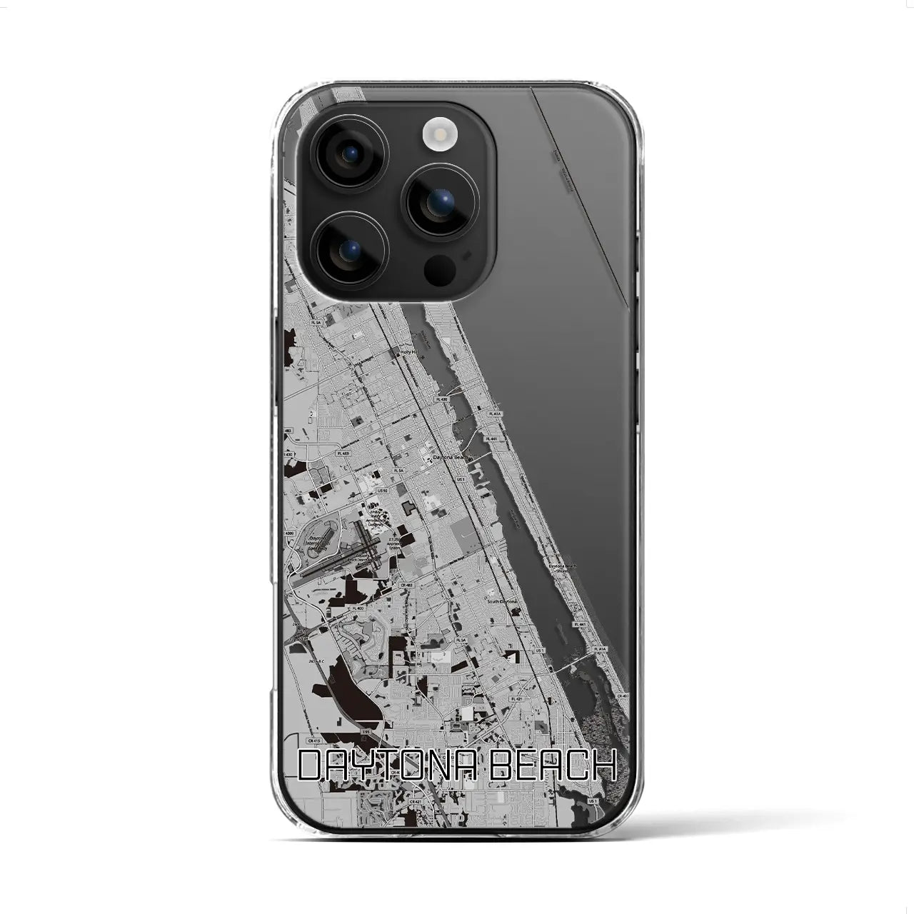 【デイトナビーチ(アメリカ)】地図柄iPhoneケース(クリアタイプ)