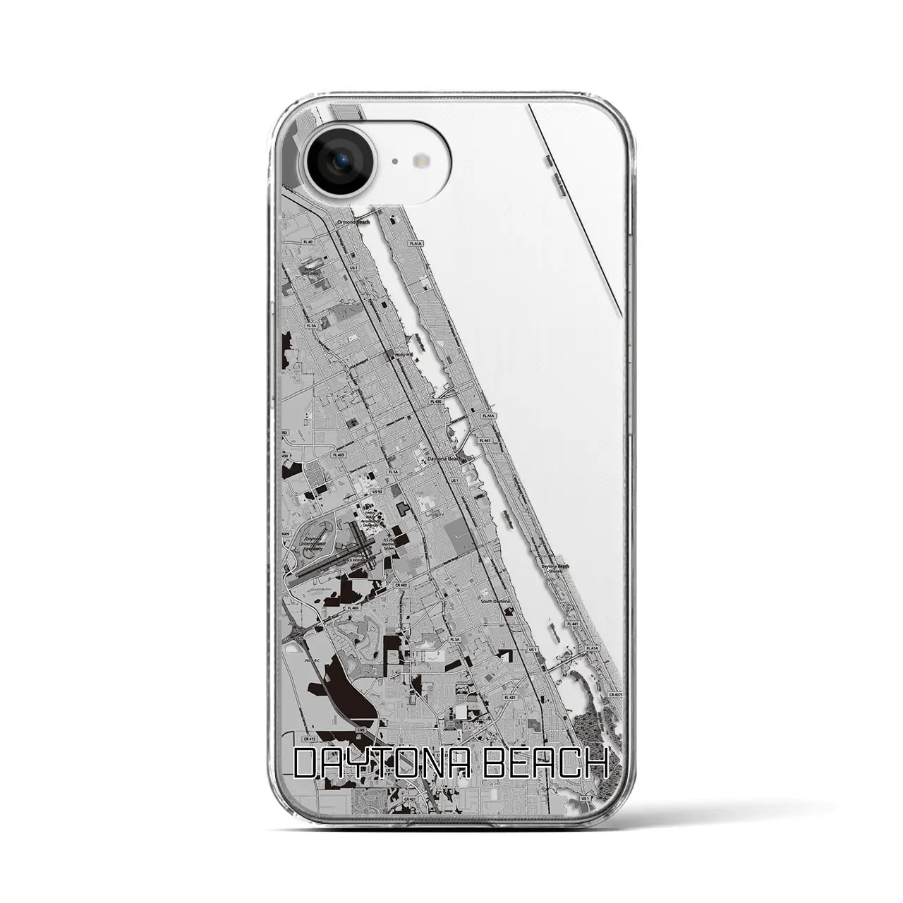 【デイトナビーチ(アメリカ)】地図柄iPhoneケース(クリアタイプ)