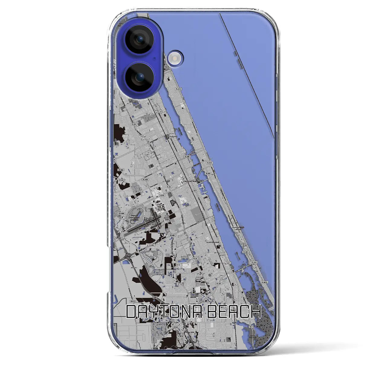 【デイトナビーチ(アメリカ)】地図柄iPhoneケース(クリアタイプ)