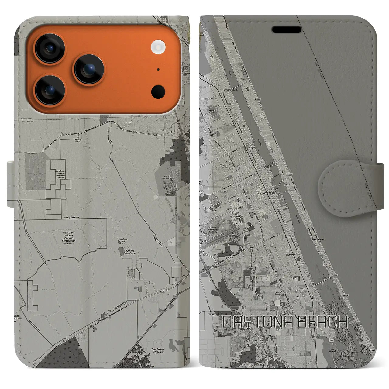 【デイトナビーチ(アメリカ)】地図柄iPhoneケース(手帳タイプ)