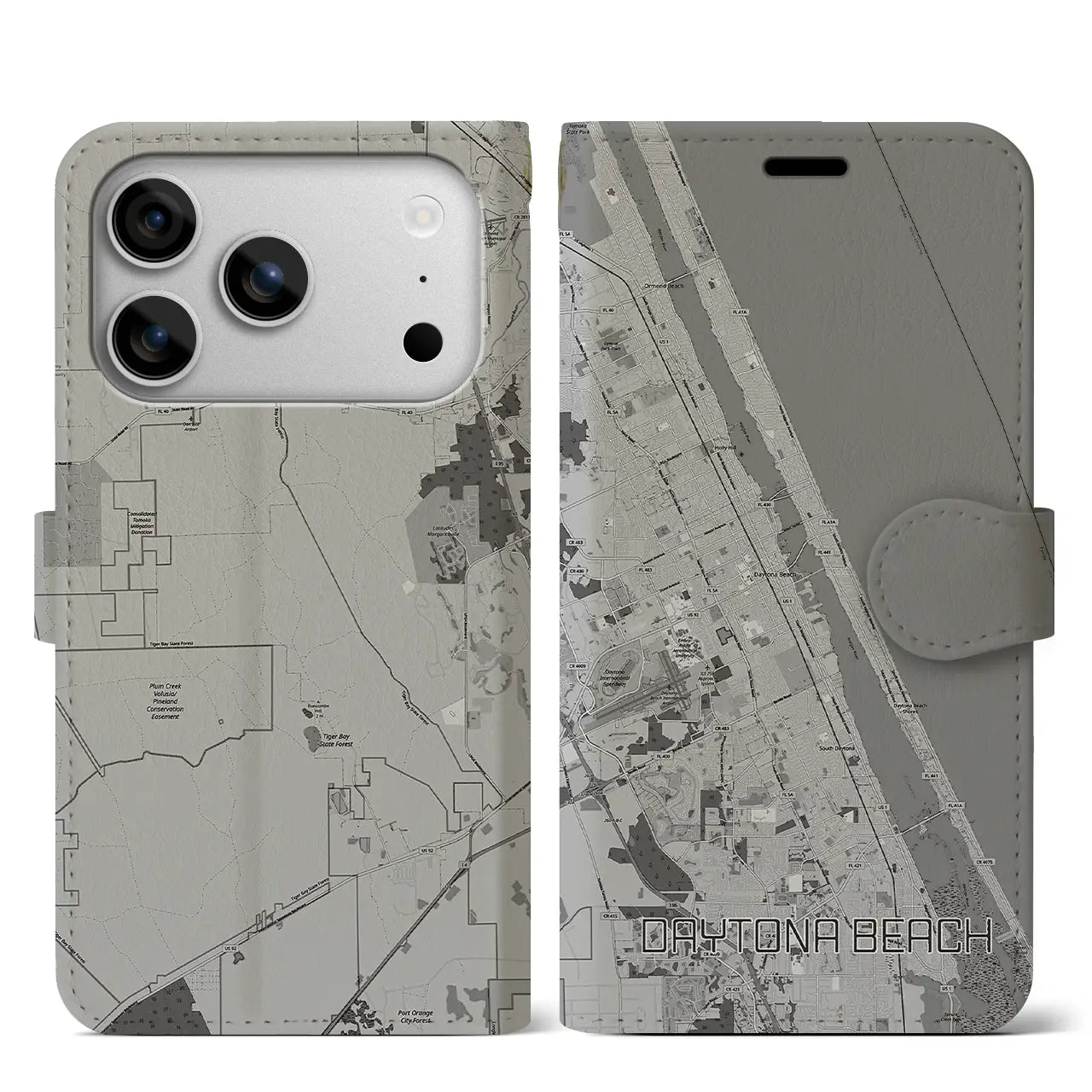 【デイトナビーチ(アメリカ)】地図柄iPhoneケース(手帳タイプ)