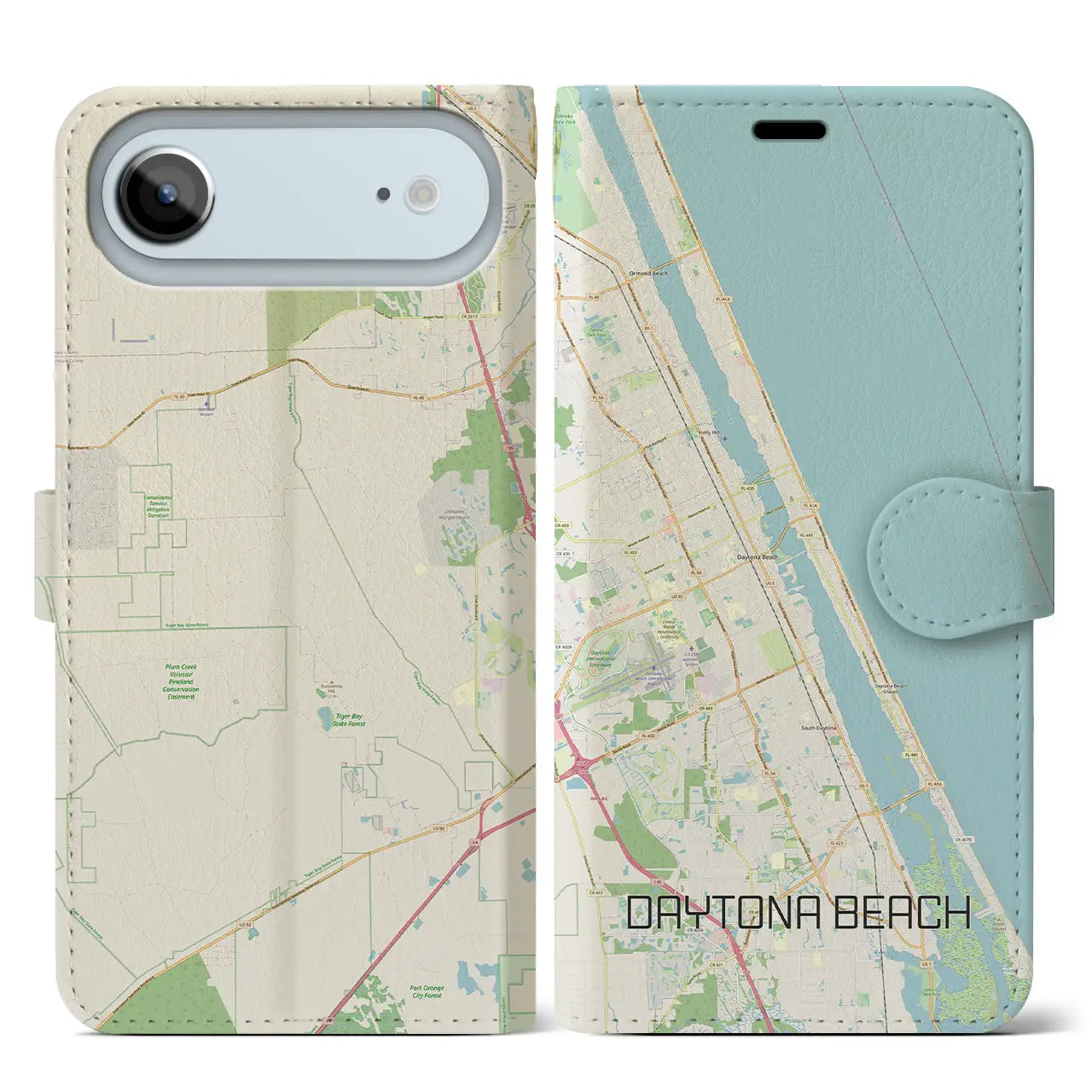 【デイトナビーチ(アメリカ)】地図柄iPhoneケース(手帳タイプ)