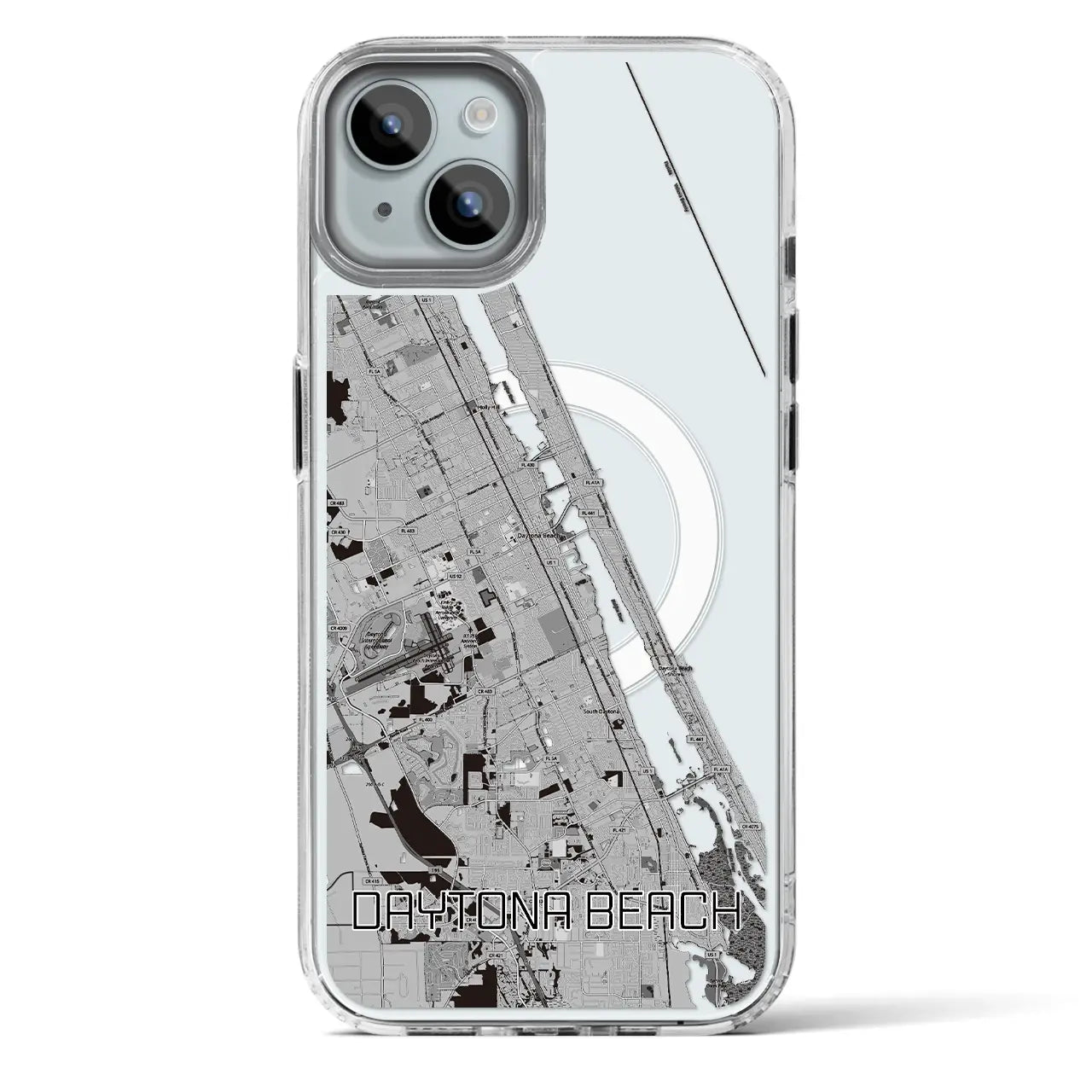 【デイトナビーチ(アメリカ)】地図柄iPhoneケース(MagSafeタイプ)