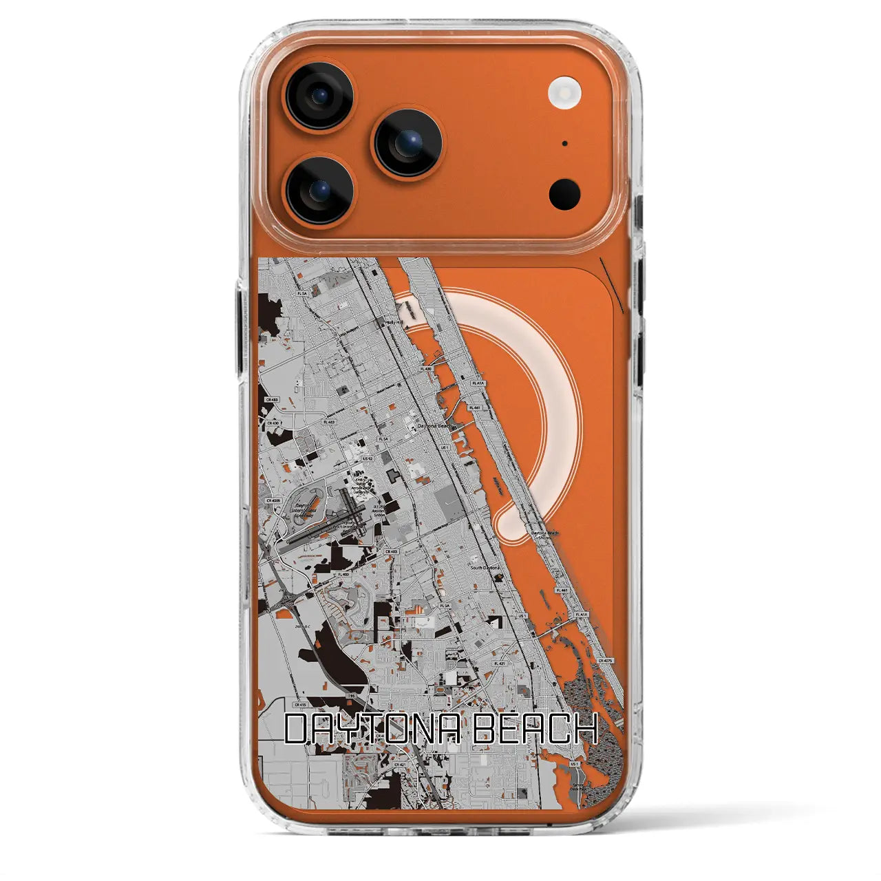 【デイトナビーチ(アメリカ)】地図柄iPhoneケース(MagSafeタイプ)