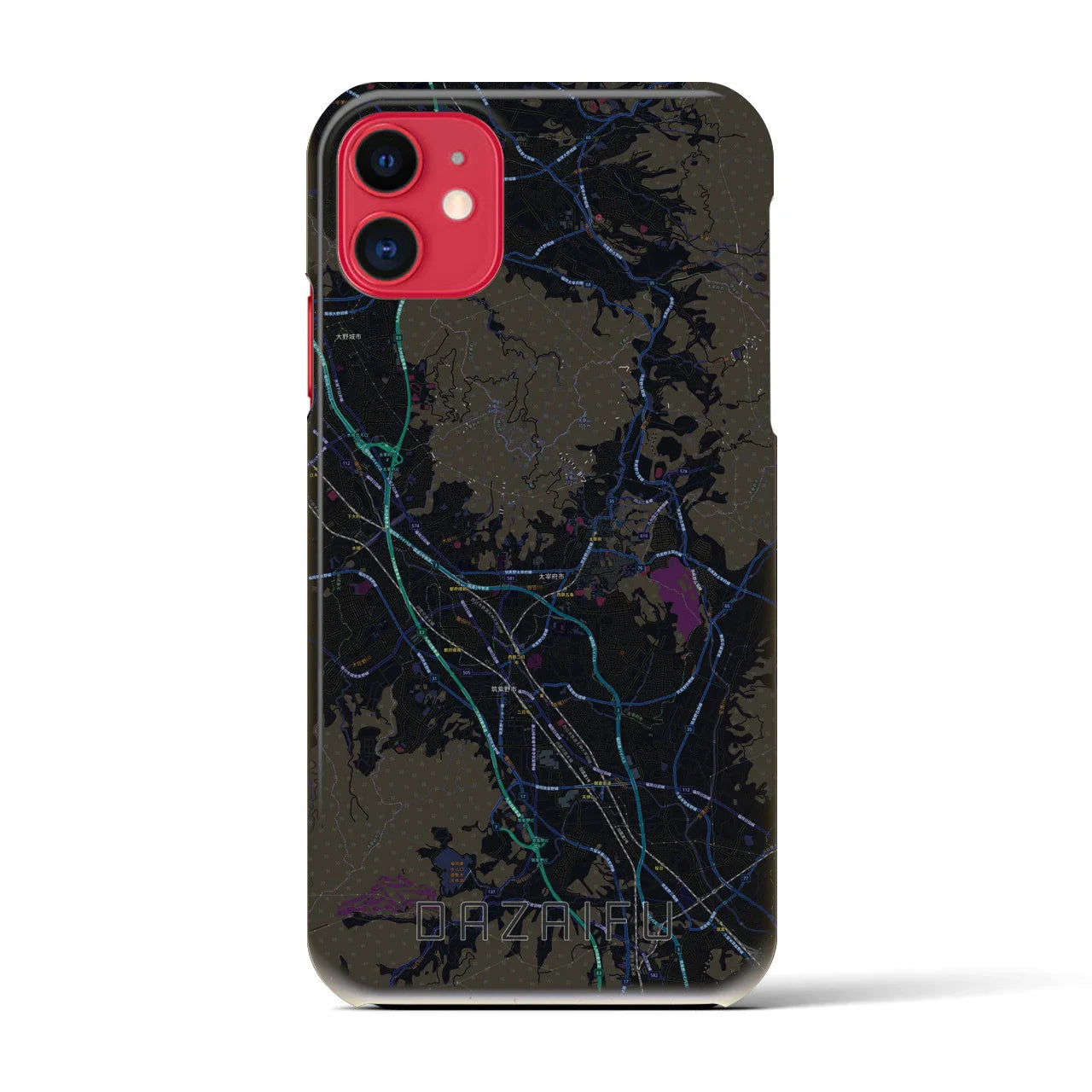 【太宰府(福岡県)】地図柄iPhoneケース(バックカバータイプ)