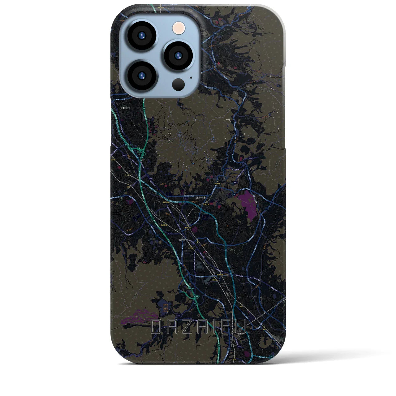 【太宰府(福岡県)】地図柄iPhoneケース(バックカバータイプ)