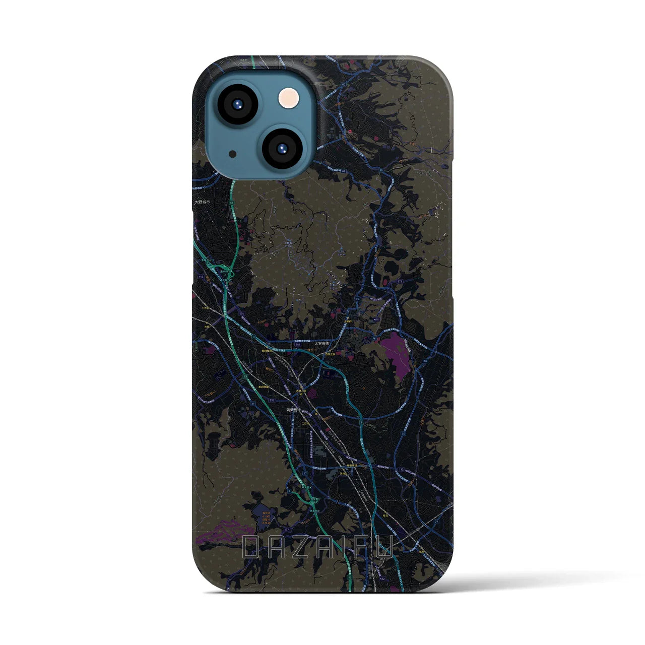 【太宰府(福岡県)】地図柄iPhoneケース(バックカバータイプ)