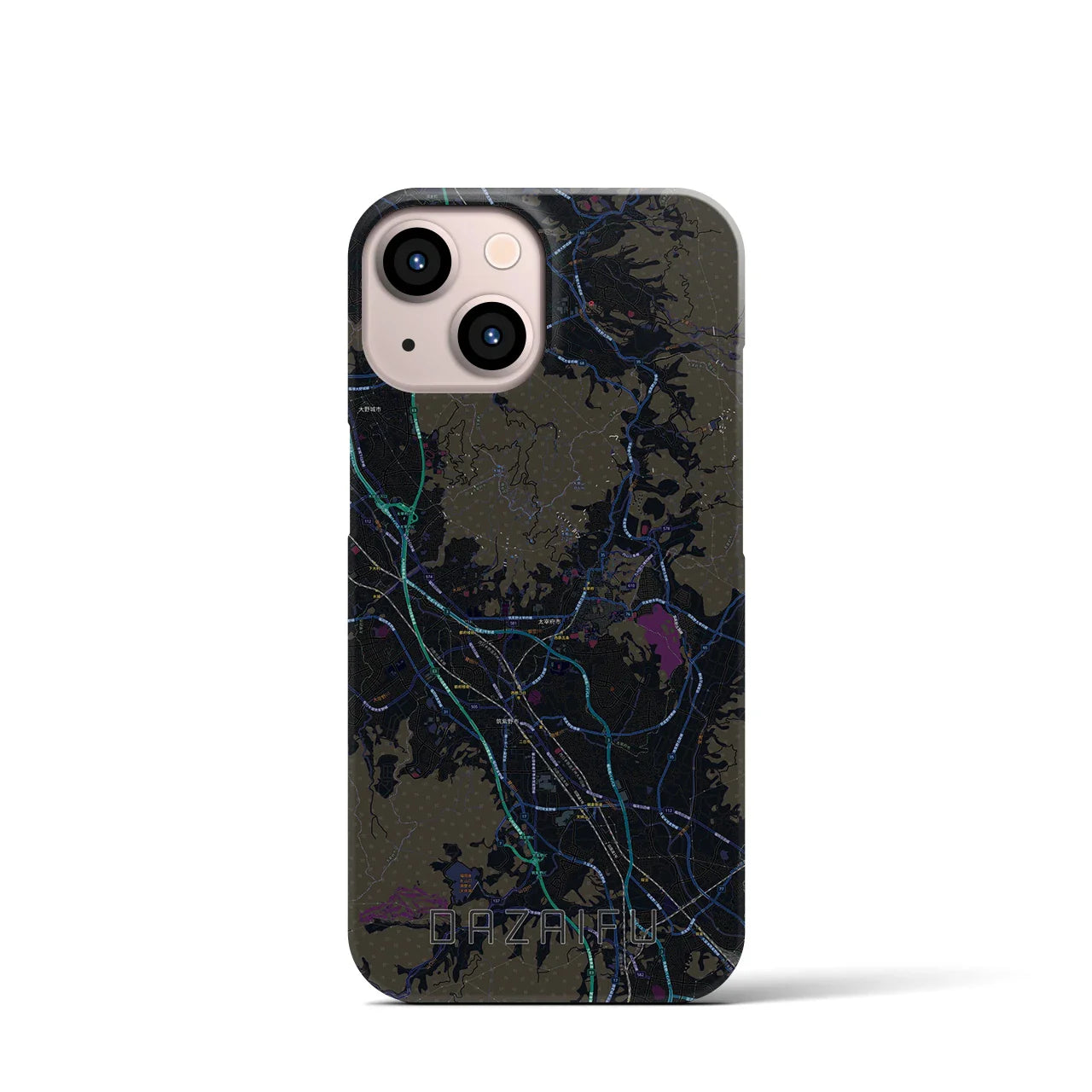 【太宰府(福岡県)】地図柄iPhoneケース(バックカバータイプ)