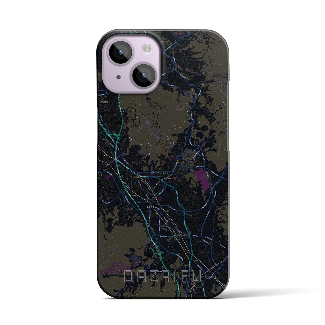 【太宰府(福岡県)】地図柄iPhoneケース(バックカバータイプ)