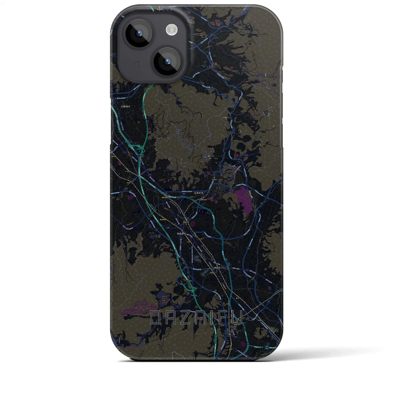 【太宰府(福岡県)】地図柄iPhoneケース(バックカバータイプ)