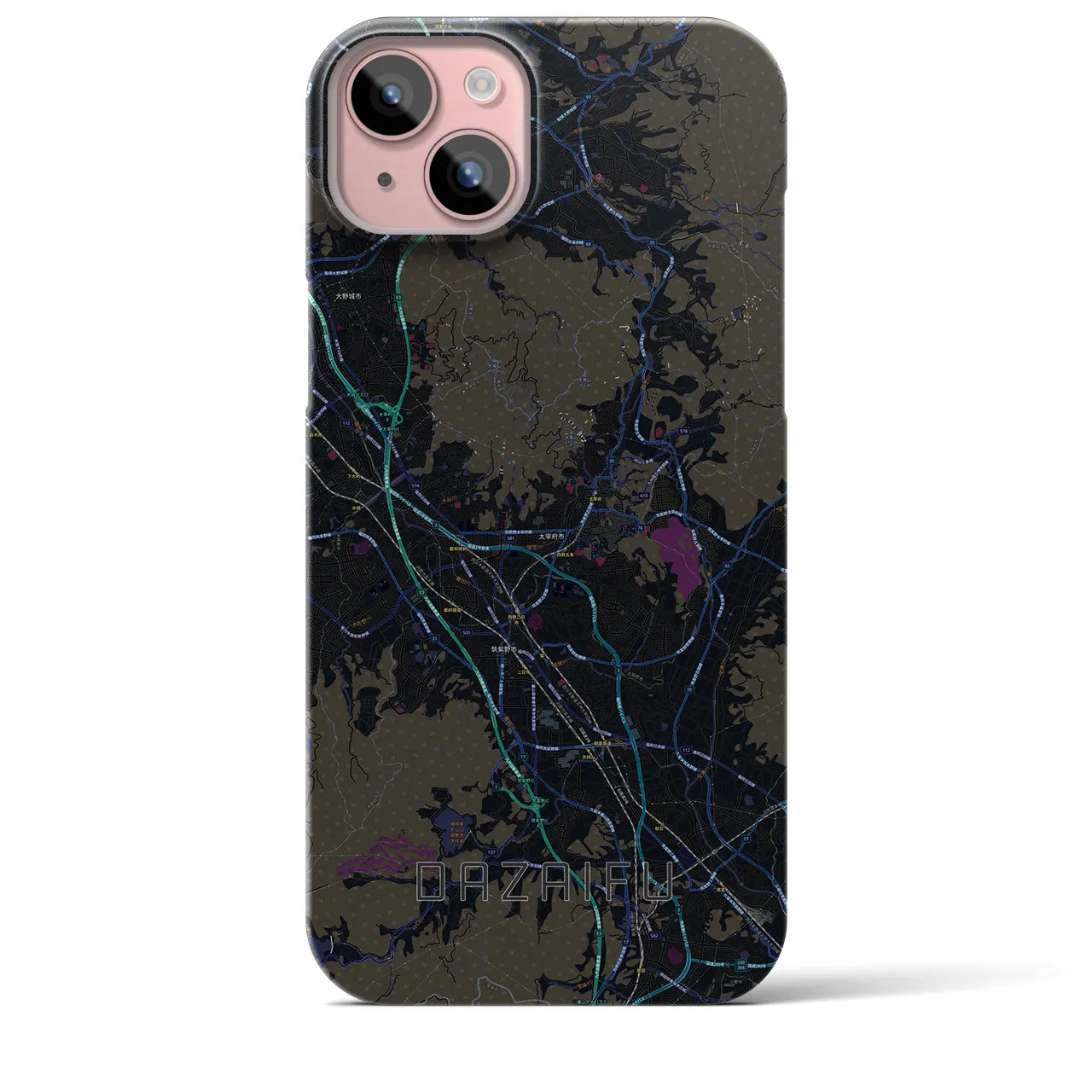 【太宰府(福岡県)】地図柄iPhoneケース(バックカバータイプ)