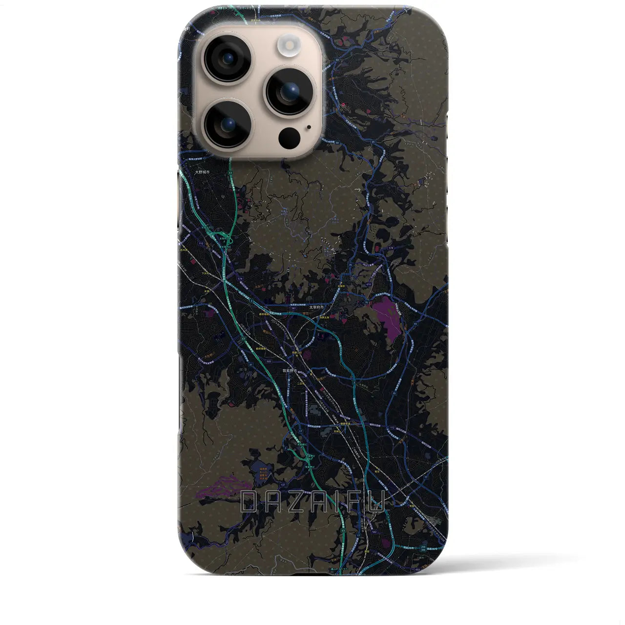 【太宰府(福岡県)】地図柄iPhoneケース(バックカバータイプ)
