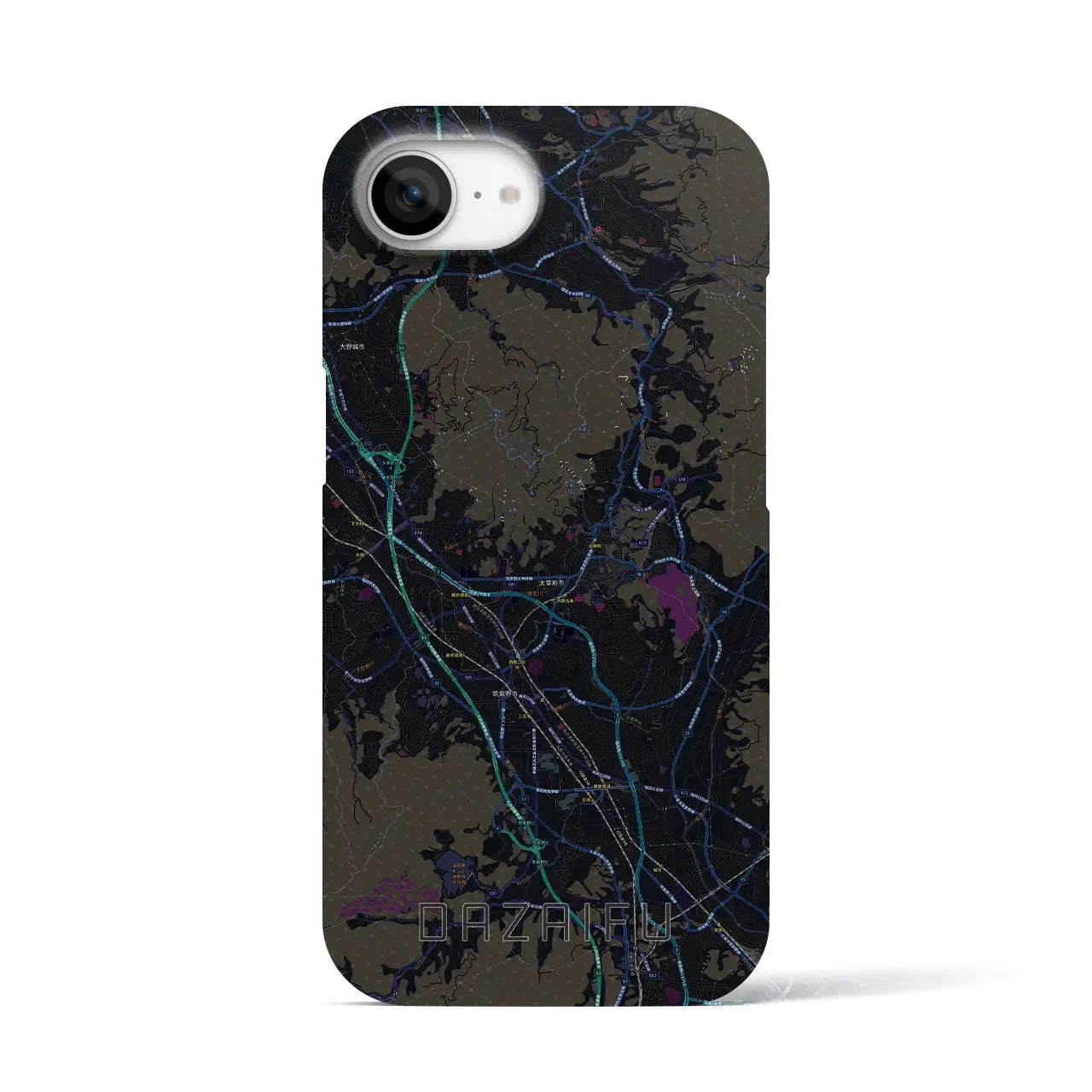 【太宰府(福岡県)】地図柄iPhoneケース(バックカバータイプ)