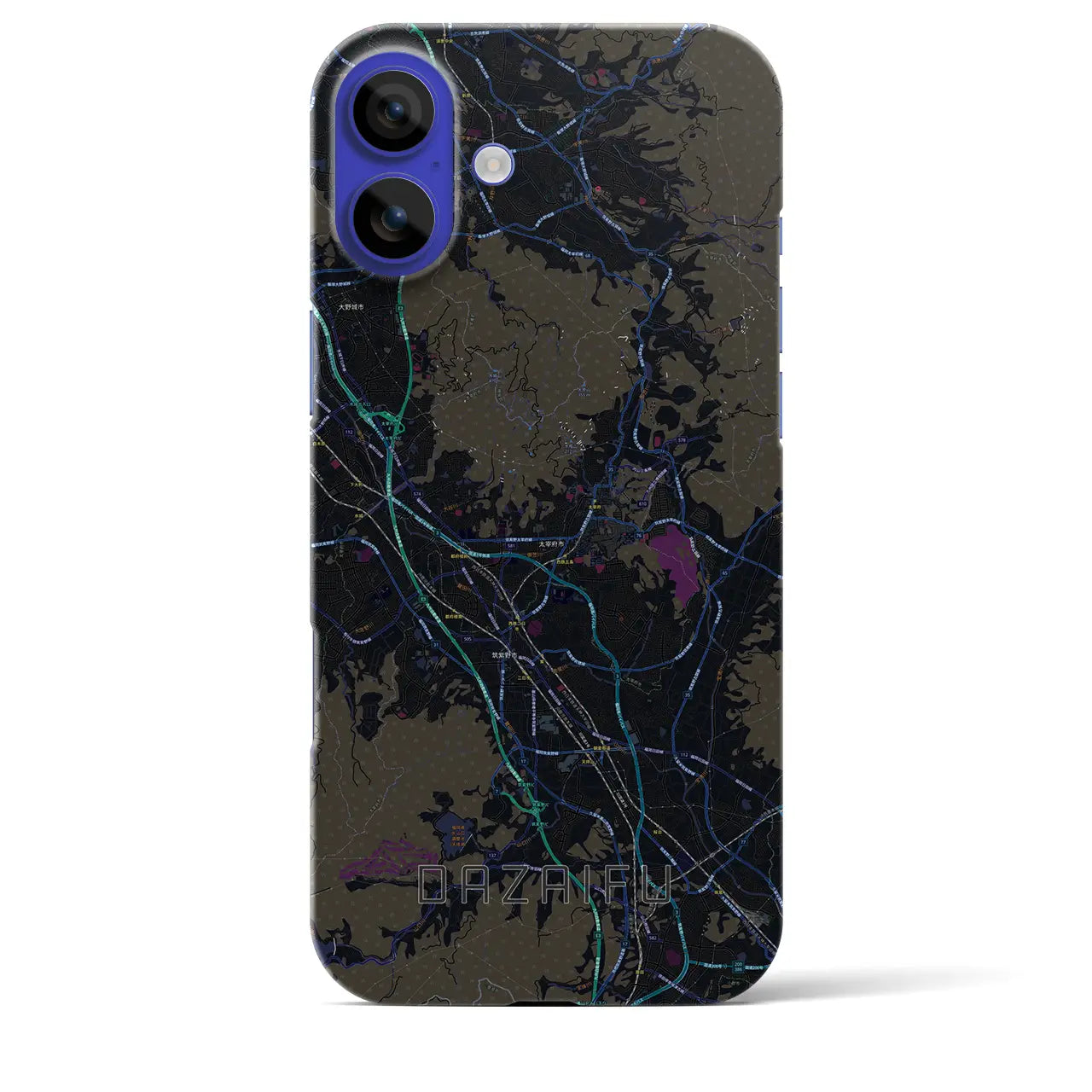 【太宰府(福岡県)】地図柄iPhoneケース(バックカバータイプ)