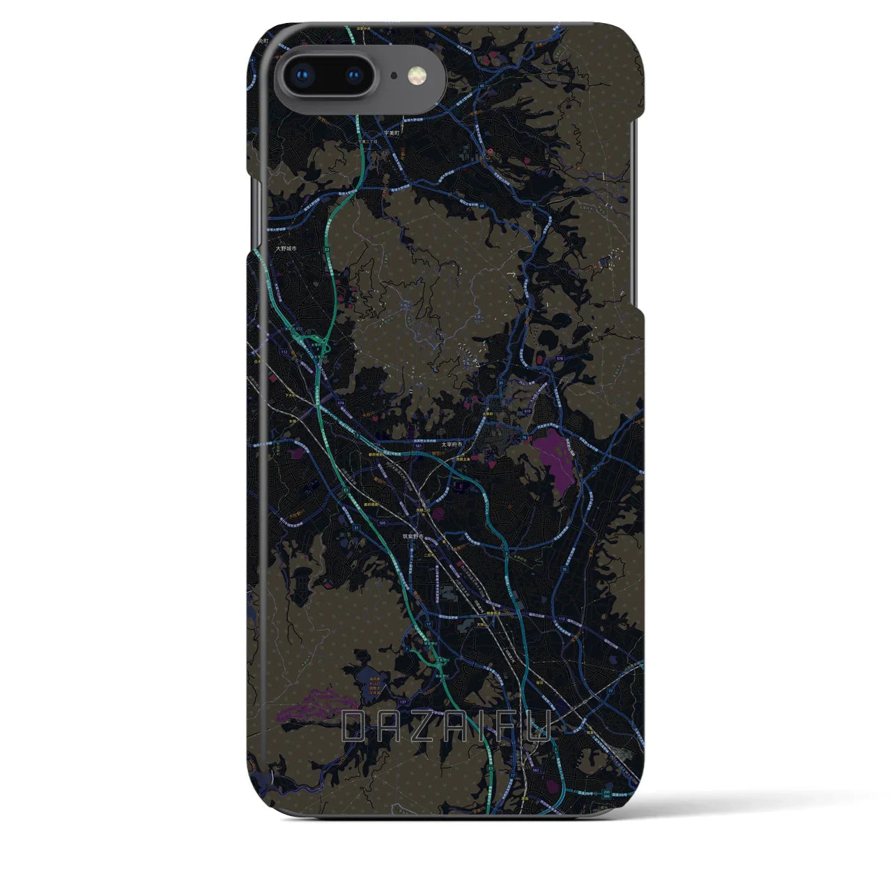 【太宰府(福岡県)】地図柄iPhoneケース(バックカバータイプ)