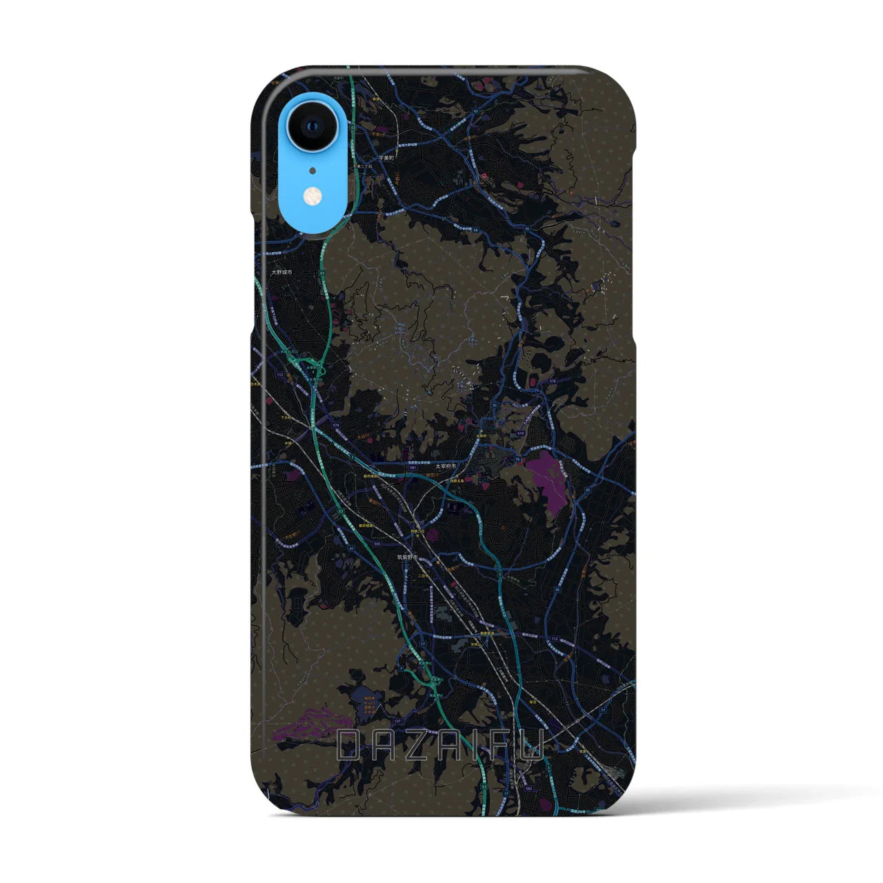 【太宰府(福岡県)】地図柄iPhoneケース(バックカバータイプ)