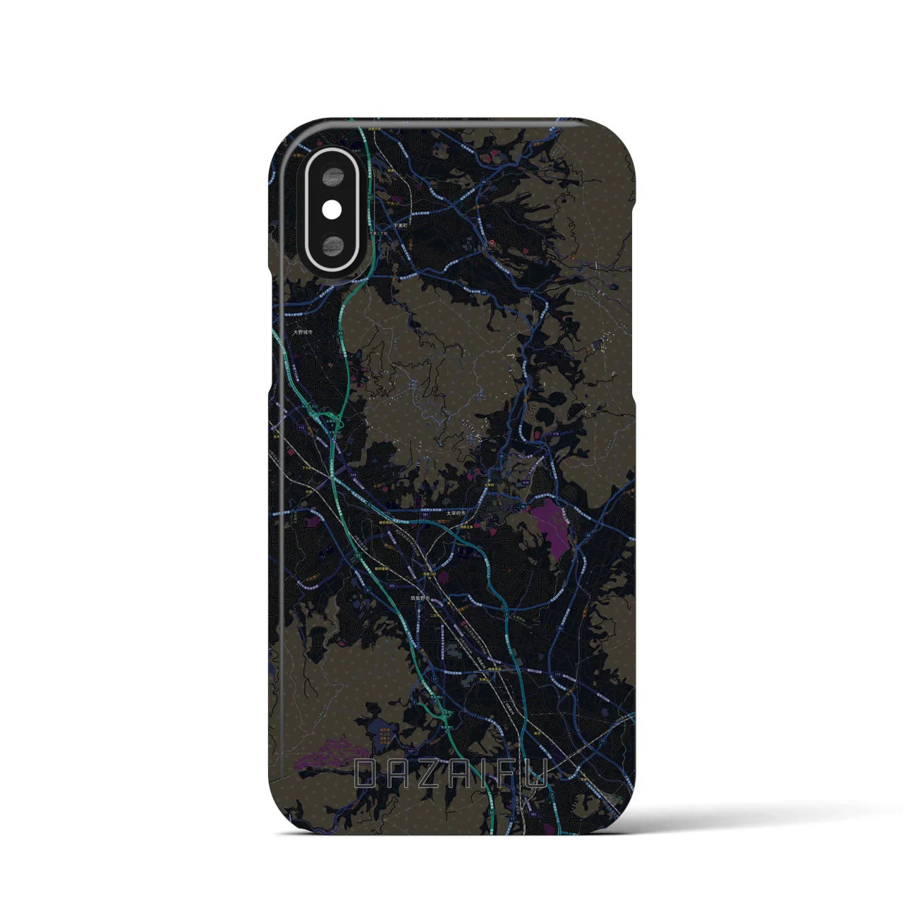 【太宰府(福岡県)】地図柄iPhoneケース(バックカバータイプ)