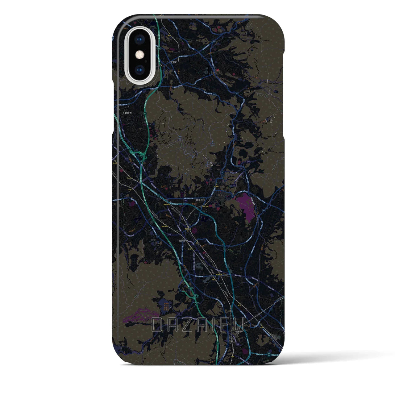 【太宰府(福岡県)】地図柄iPhoneケース(バックカバータイプ)