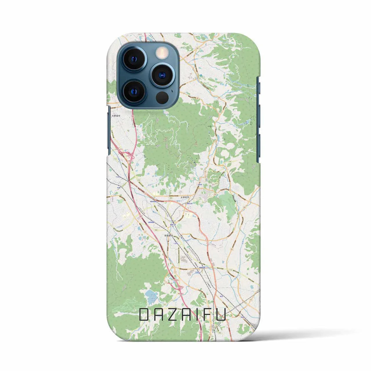 【太宰府(福岡県)】地図柄iPhoneケース(バックカバータイプ)