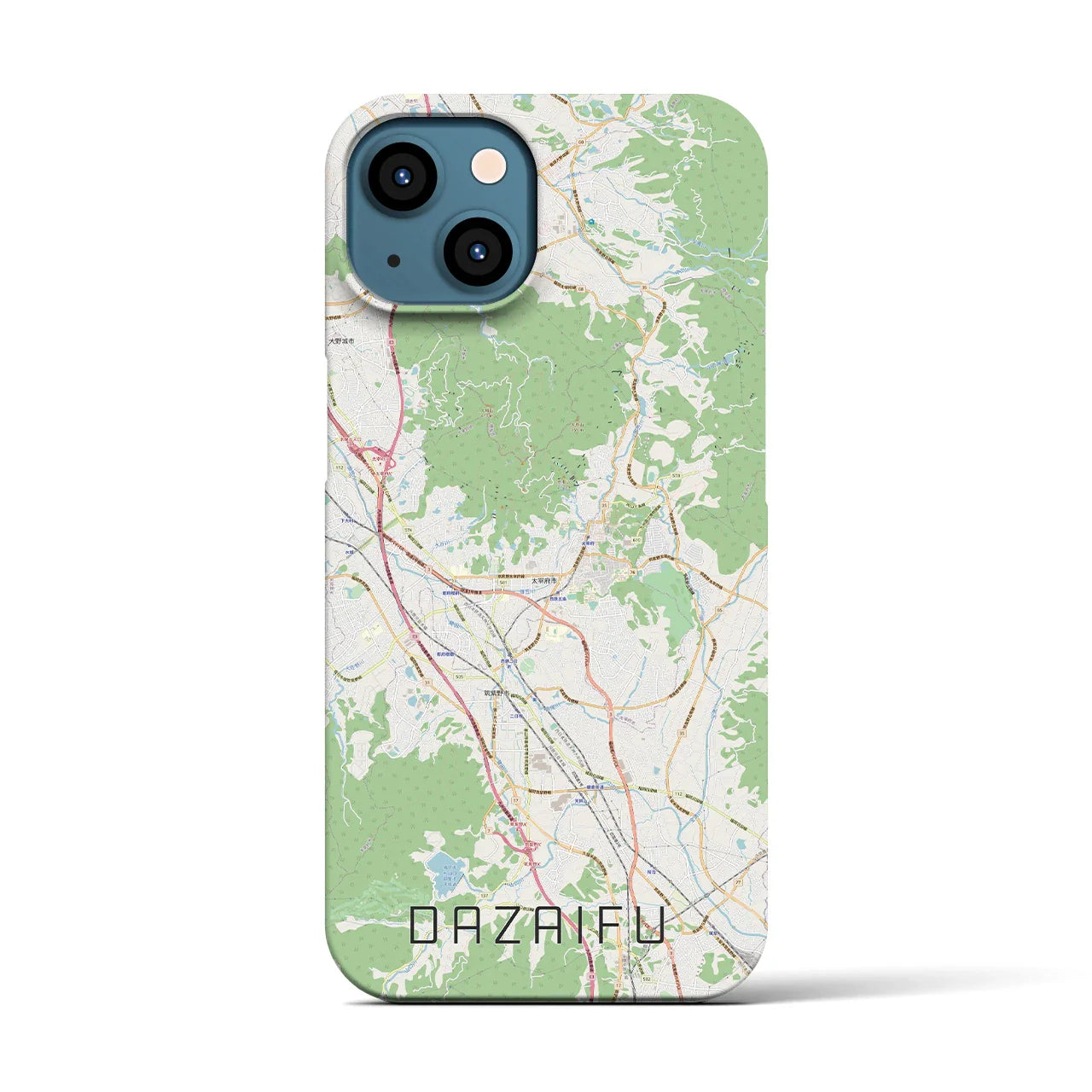 【太宰府(福岡県)】地図柄iPhoneケース(バックカバータイプ)