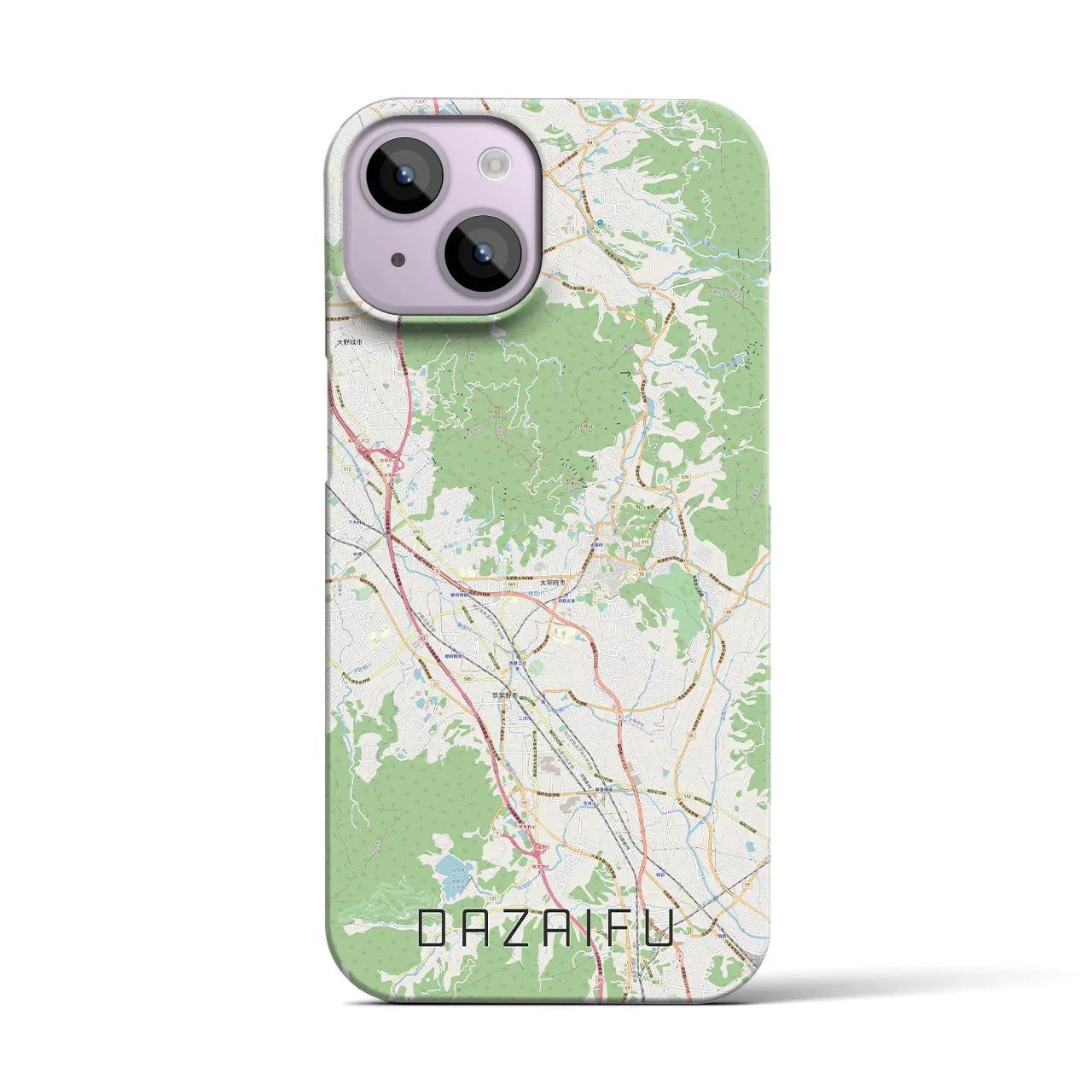 【太宰府(福岡県)】地図柄iPhoneケース(バックカバータイプ)