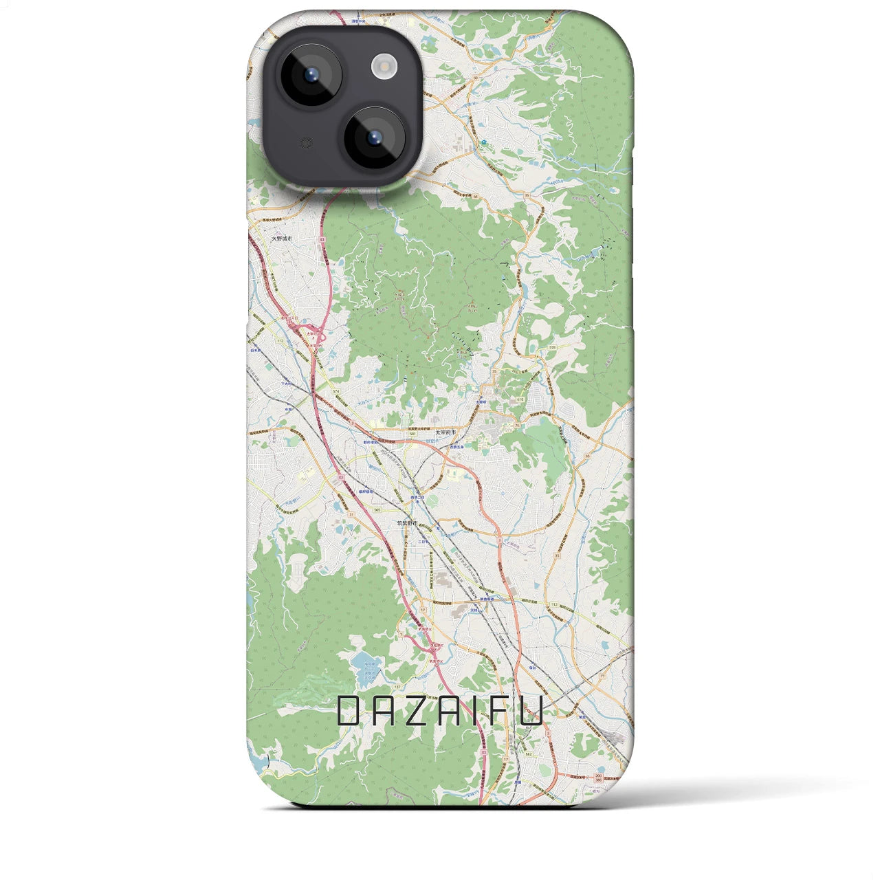 【太宰府(福岡県)】地図柄iPhoneケース(バックカバータイプ)