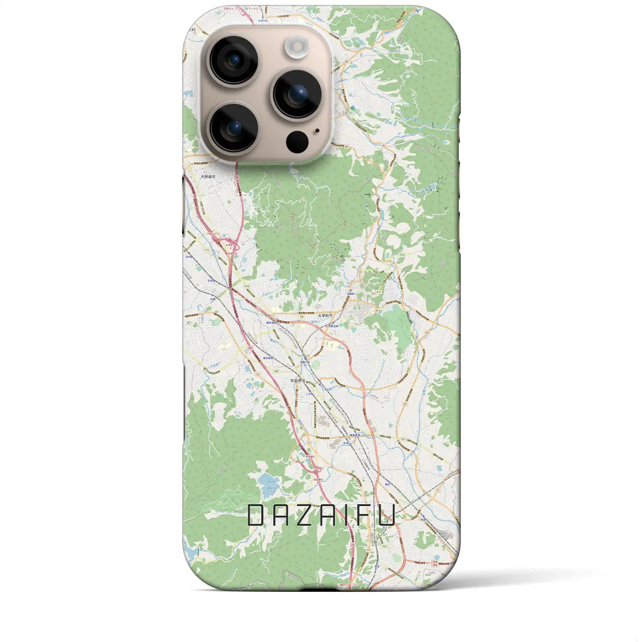 【太宰府(福岡県)】地図柄iPhoneケース(バックカバータイプ)