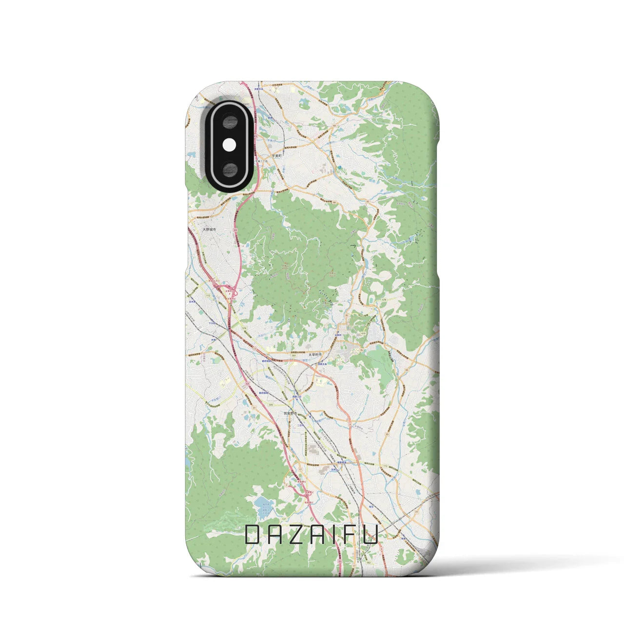 【太宰府(福岡県)】地図柄iPhoneケース(バックカバータイプ)