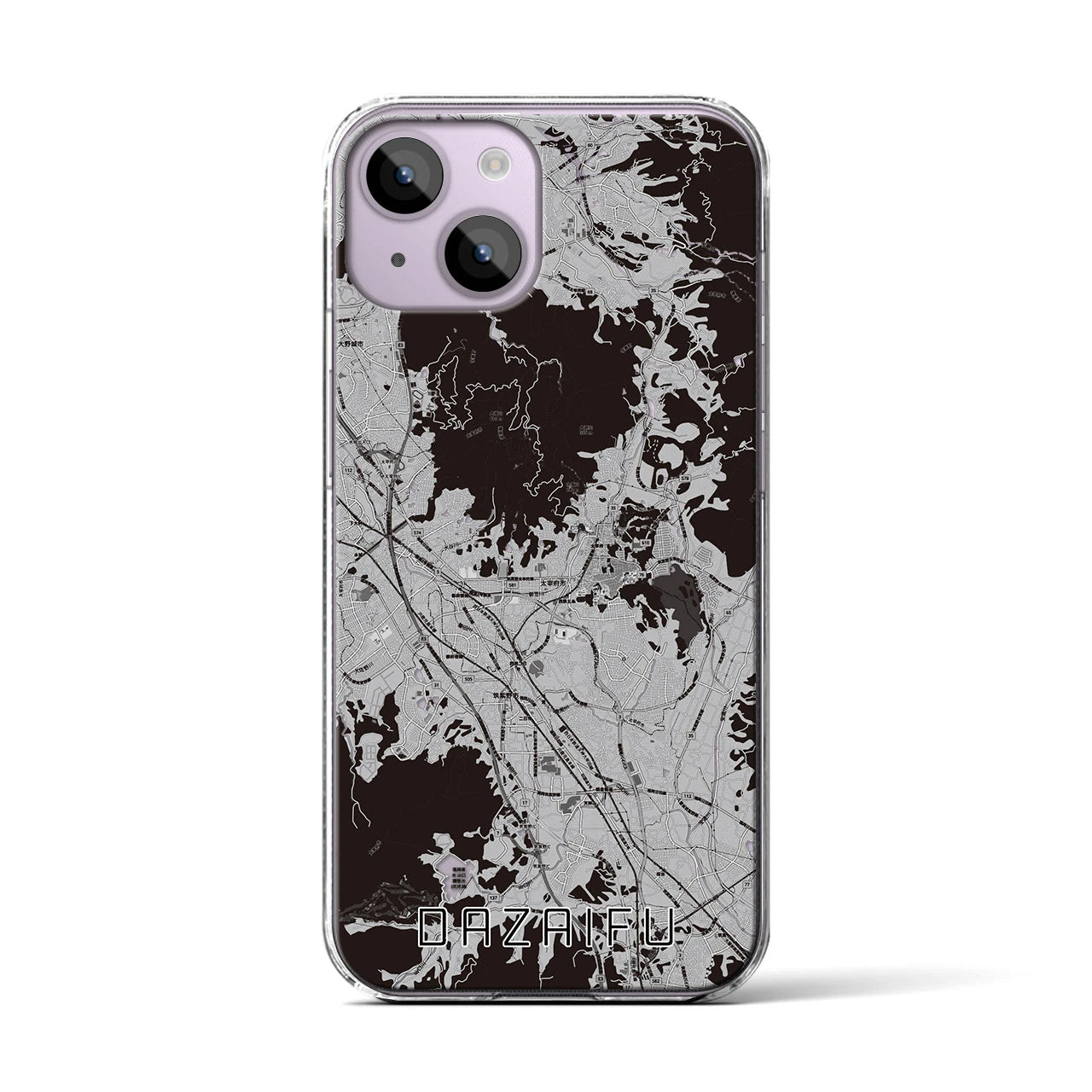 【太宰府(福岡県)】地図柄iPhoneケース(クリアタイプ)