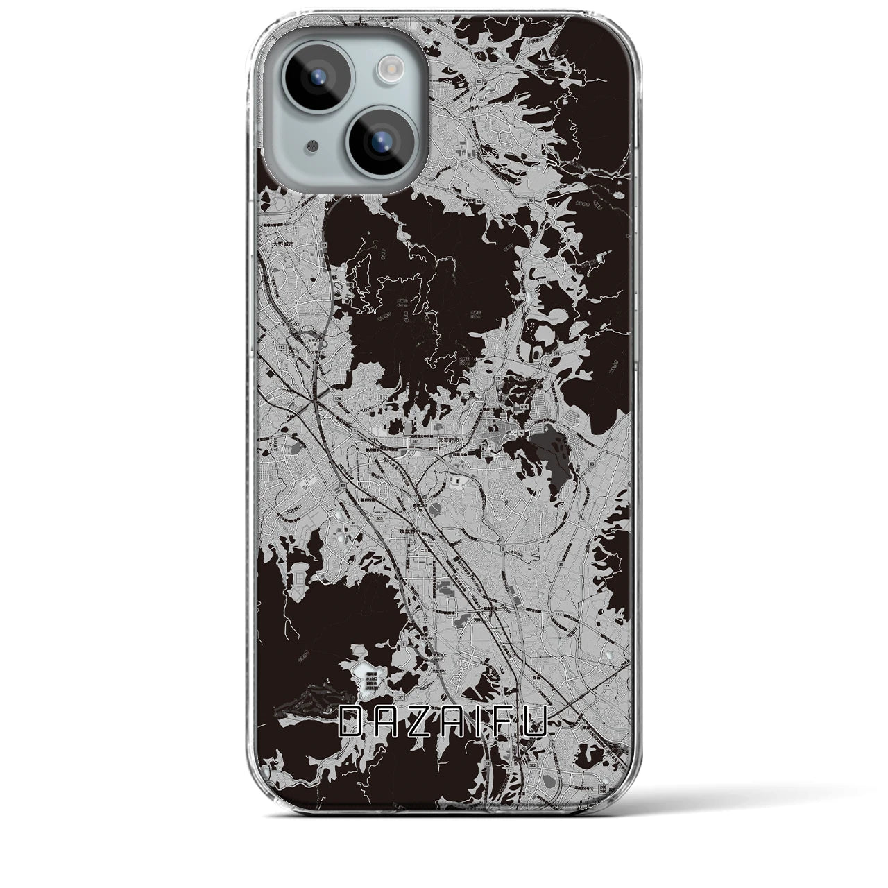 【太宰府(福岡県)】地図柄iPhoneケース(クリアタイプ)