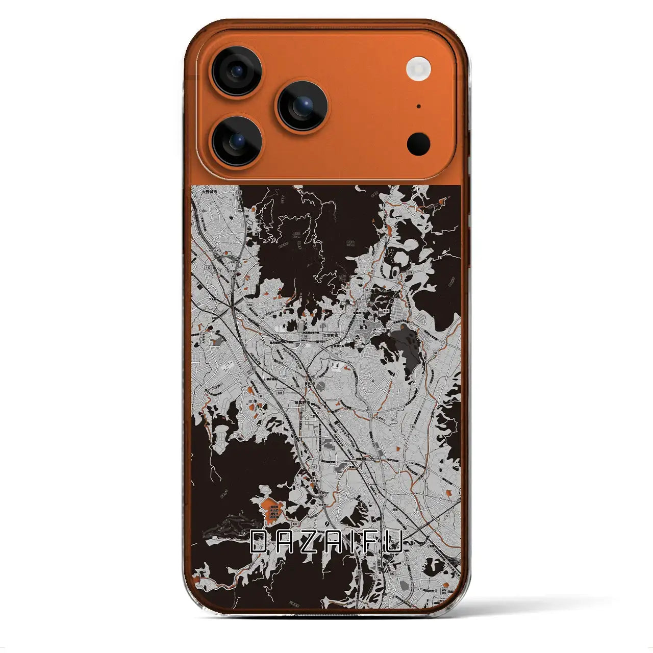 【太宰府(福岡県)】地図柄iPhoneケース(クリアタイプ)モノトーン・iPhone 17 Pro Max 用