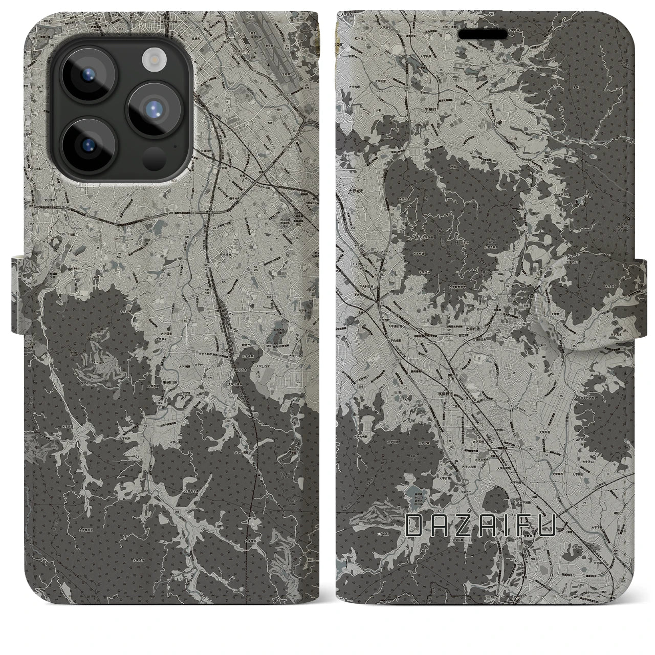 【太宰府(福岡県)】地図柄iPhoneケース(手帳タイプ)