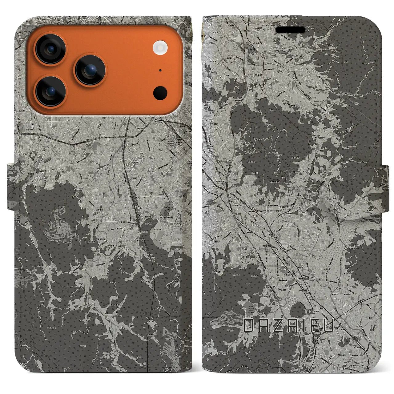 【太宰府(福岡県)】地図柄iPhoneケース(手帳タイプ)