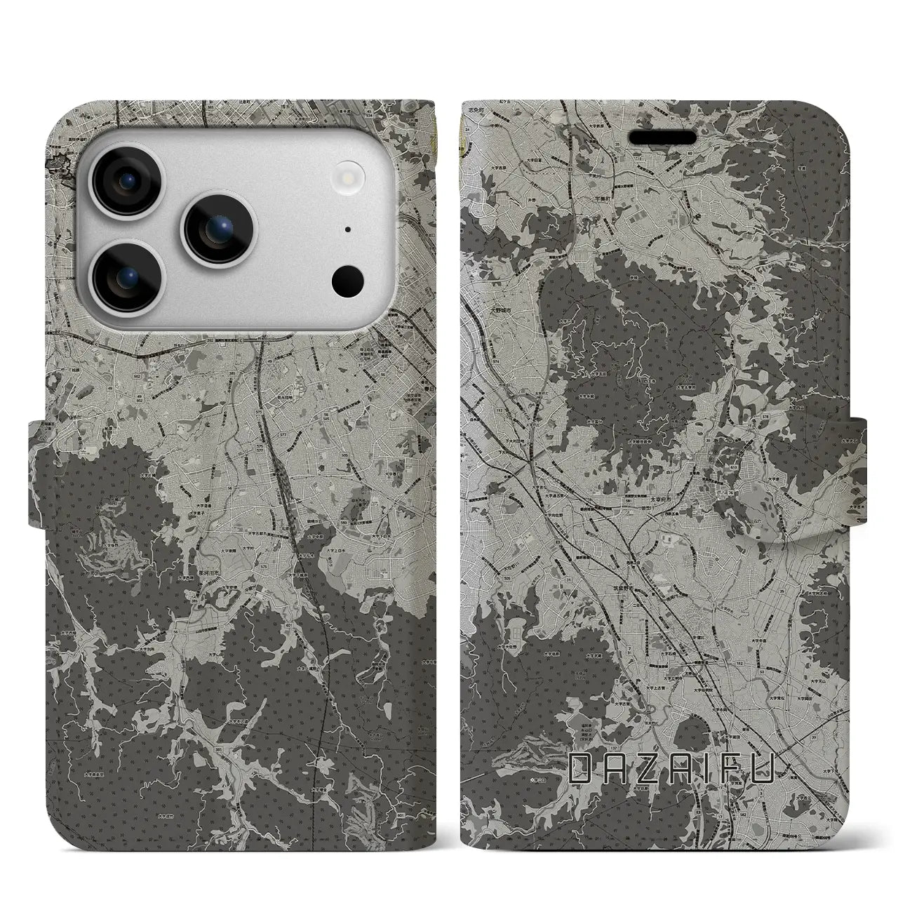 【太宰府(福岡県)】地図柄iPhoneケース(手帳タイプ)