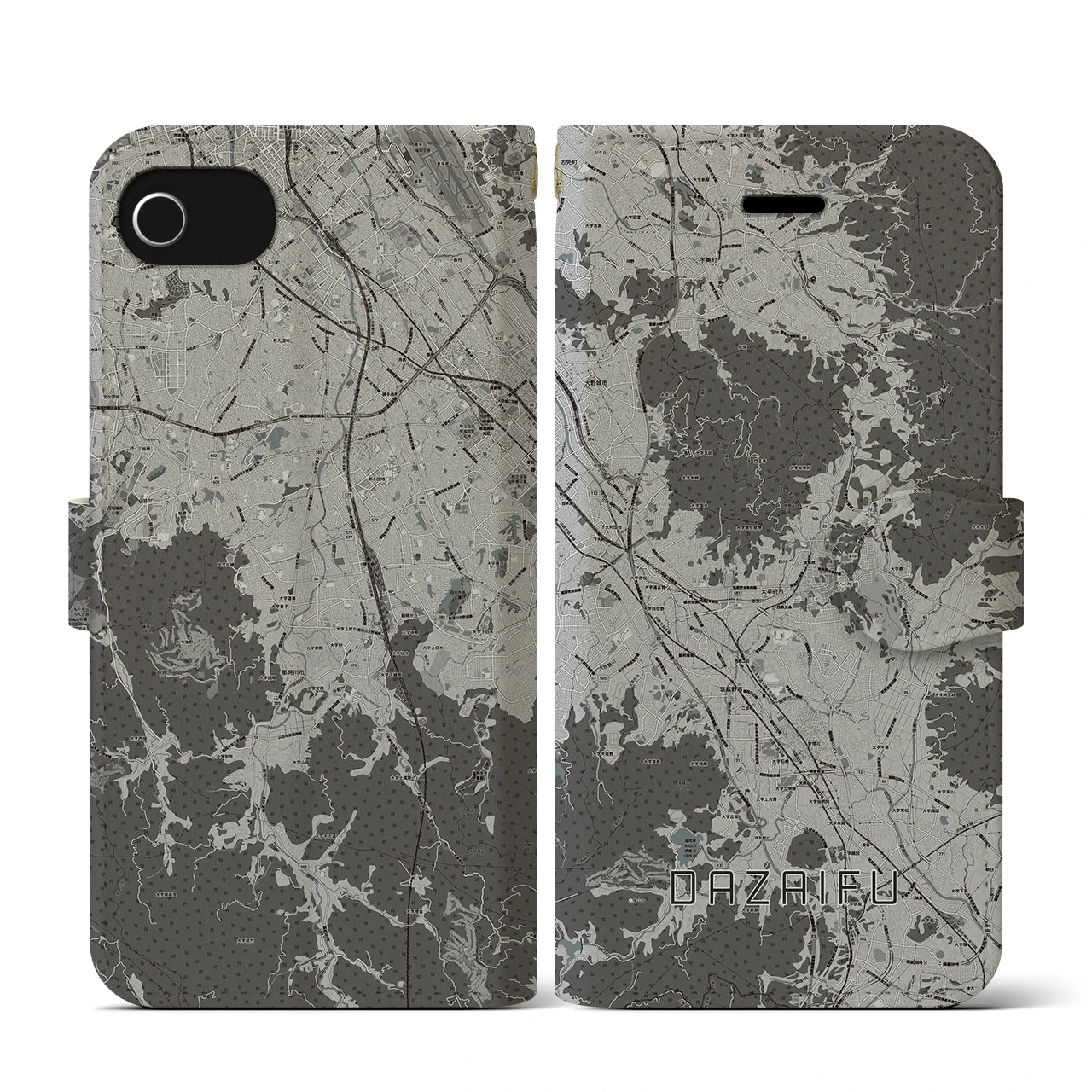 【太宰府(福岡県)】地図柄iPhoneケース(手帳タイプ)