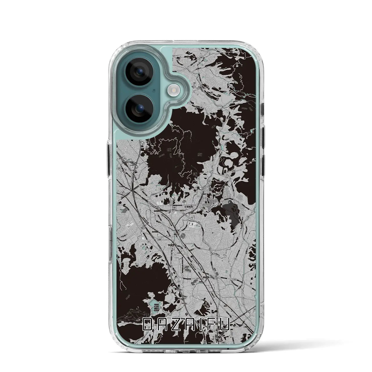 【太宰府(福岡県)】地図柄iPhoneケース(MagSafeタイプ)モノトーン・iPhone 16 Pro 用