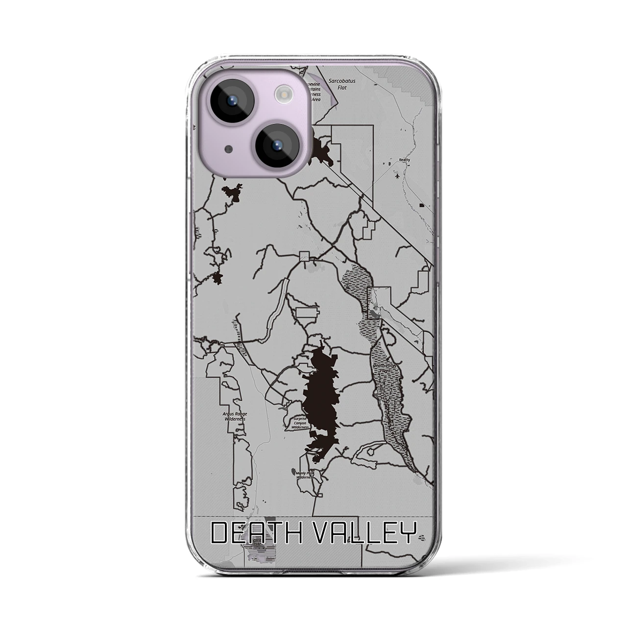 【デスヴァレー(アメリカ)】地図柄iPhoneケース(クリアタイプ)