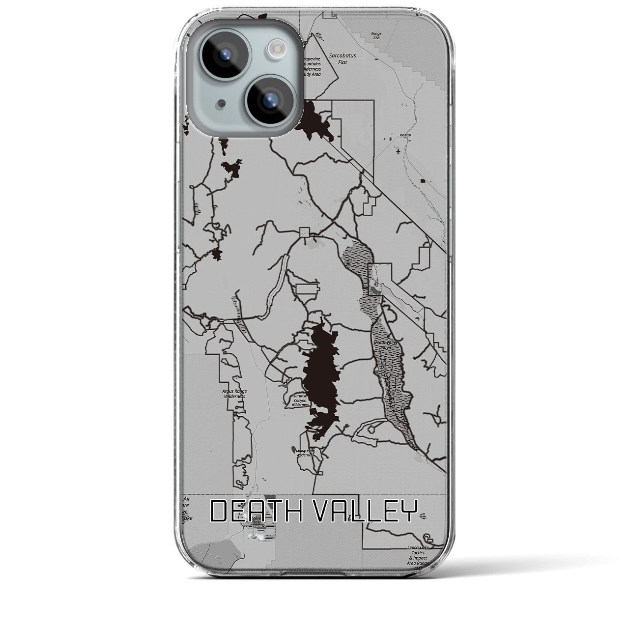 【デスヴァレー(アメリカ)】地図柄iPhoneケース(クリアタイプ)