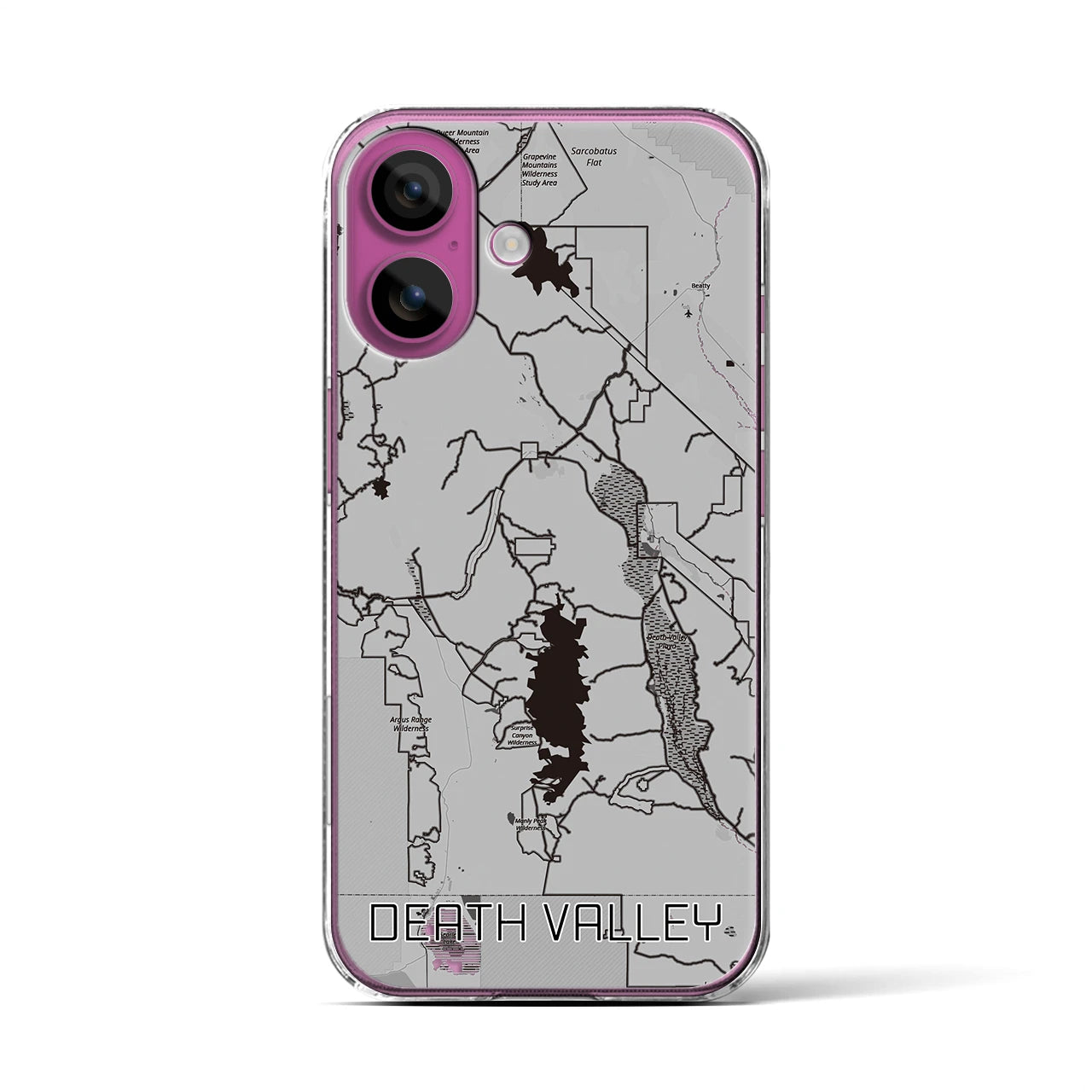 【デスヴァレー(アメリカ)】地図柄iPhoneケース(クリアタイプ)