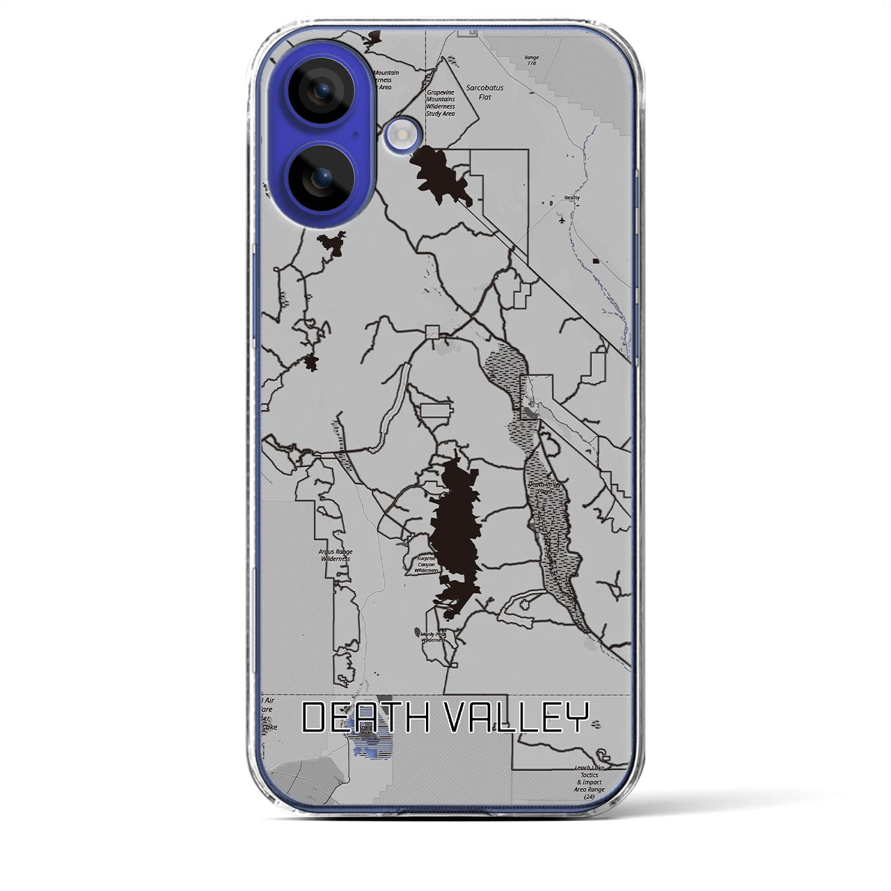 【デスヴァレー(アメリカ)】地図柄iPhoneケース(クリアタイプ)