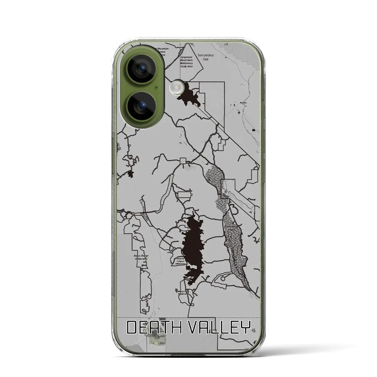 【デスヴァレー(アメリカ)】地図柄iPhoneケース(クリアタイプ)
