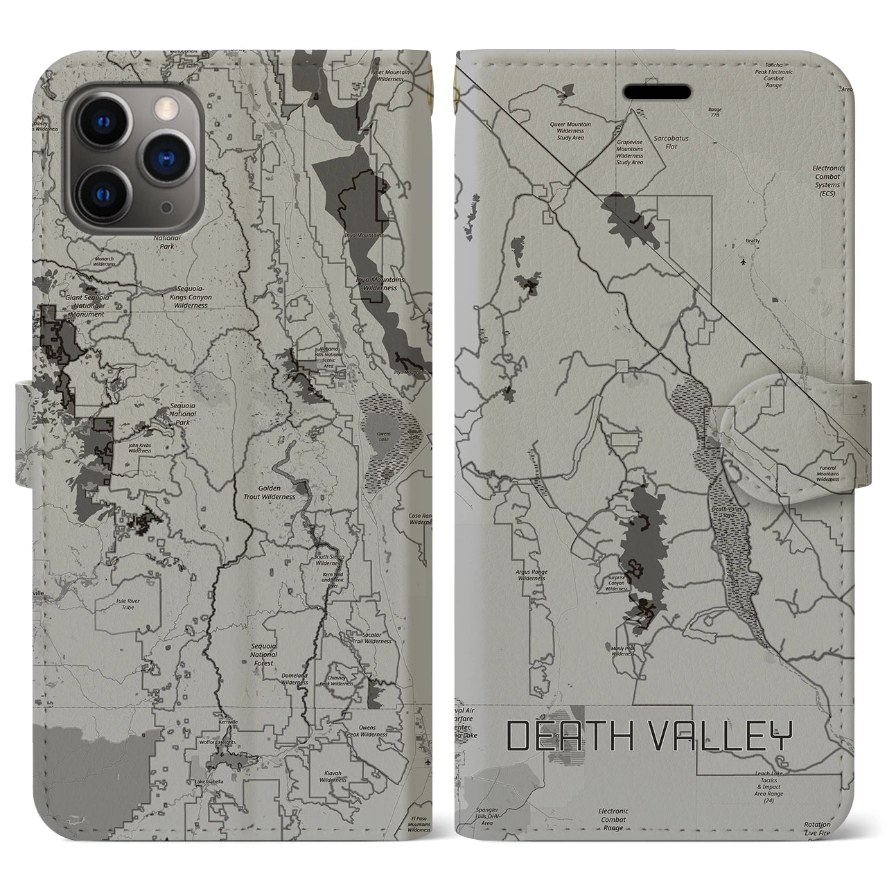 【デスヴァレー(アメリカ)】地図柄iPhoneケース(手帳タイプ)