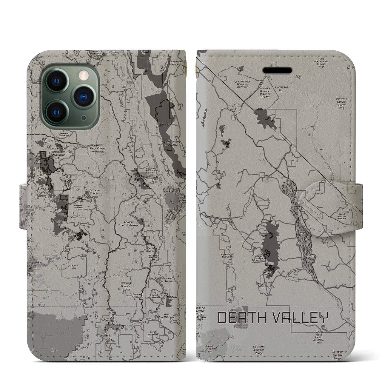 【デスヴァレー(アメリカ)】地図柄iPhoneケース(手帳タイプ)