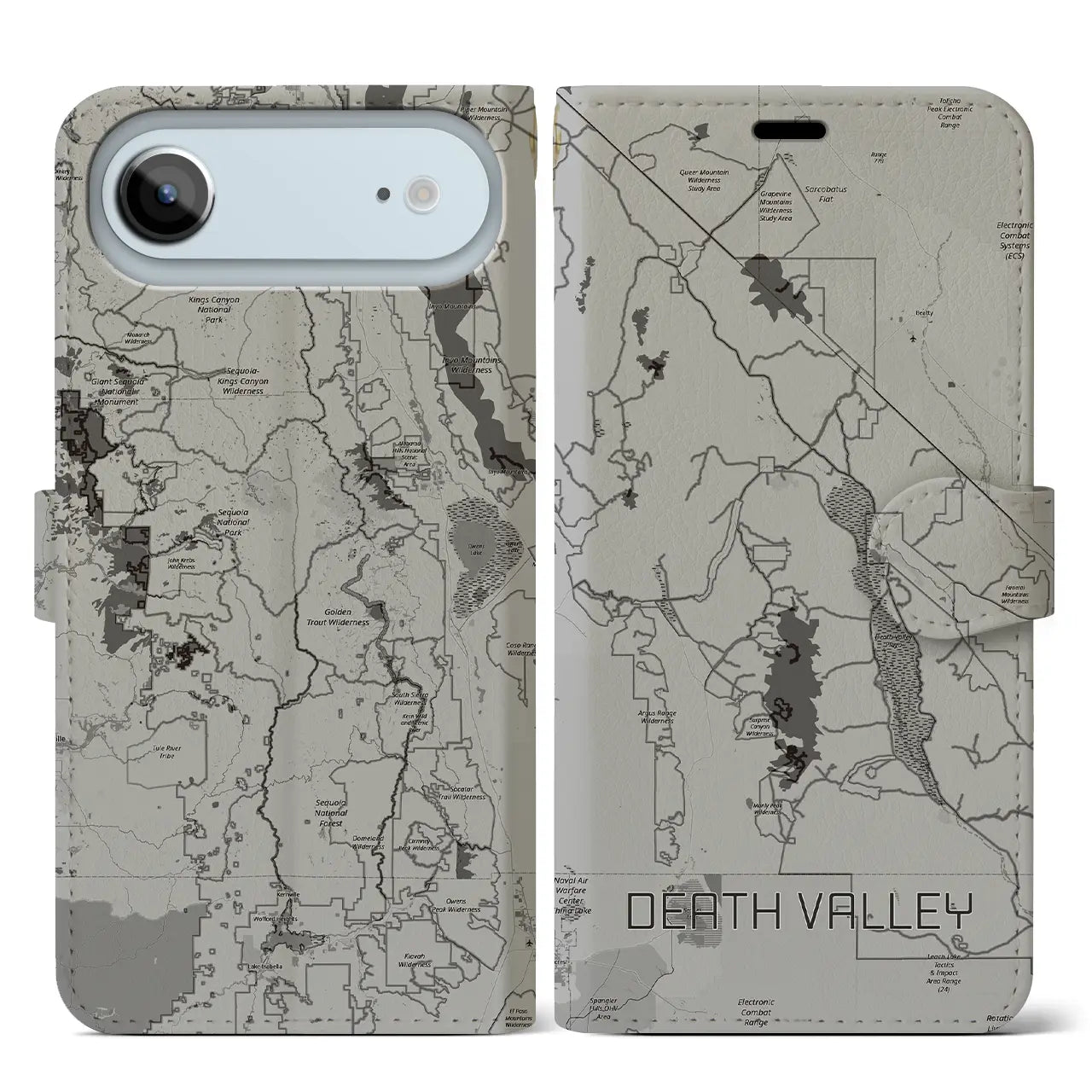 【デスヴァレー(アメリカ)】地図柄iPhoneケース(手帳タイプ)