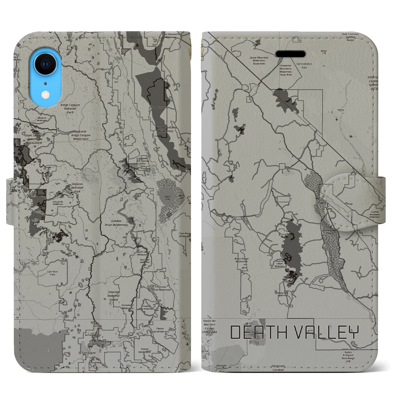 【デスヴァレー(アメリカ)】地図柄iPhoneケース(手帳タイプ)